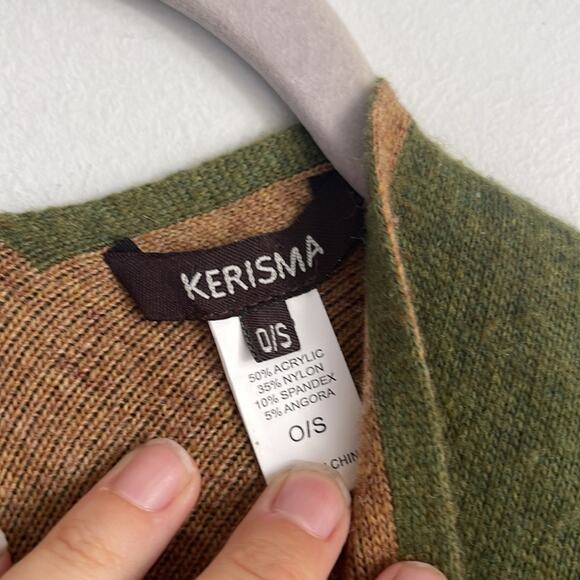 Kerisma angora blend open front drapes knit sweater poncho sz OS - Picture 4 of 5